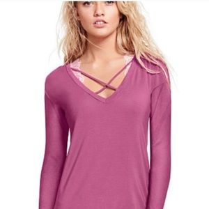 ✨PINK Victoria’s Secret Strappy Long Sleeve Size S